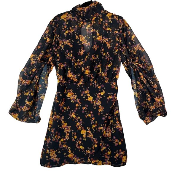 C/Meo Collective Ink Botanic Heart Breaker Boho Mini Dress Size 4 NWT - Picture 2 of 14